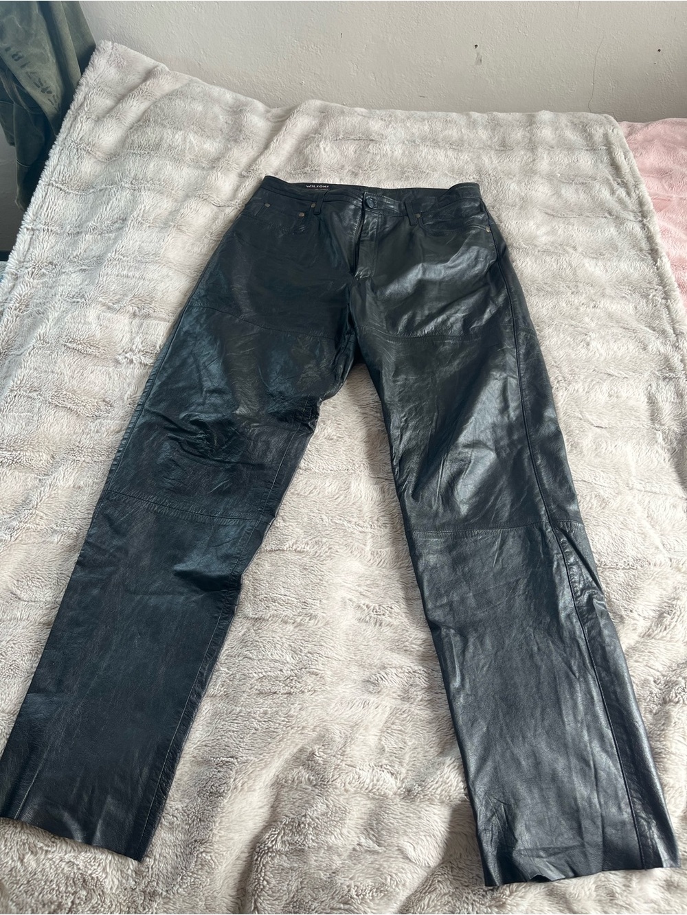 Wilsons Leather Men’s 36 Black Straight-Leg Leather Pants